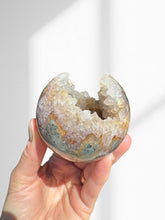 Load image into Gallery viewer, Amethyst + Agate Druzy Sphere 11