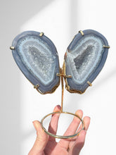 Load image into Gallery viewer, Agate Geode Wings on Stand 04