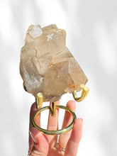Load image into Gallery viewer, Golden Rutilated Quartz Cluster on stand 04