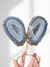 Load image into Gallery viewer, Agate Geode Wings on Stand 04