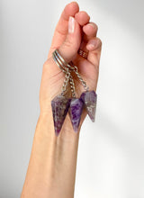 Load image into Gallery viewer, Amethyst Point Keyring