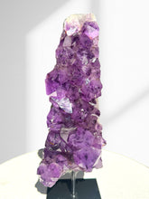Load image into Gallery viewer, Amethyst Cluster on Brass Stand 01
