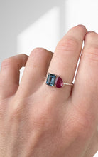 Load image into Gallery viewer, Ruby + London Blue Topaz Toi et Moi Ring