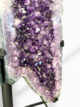 Load image into Gallery viewer, Amethyst Angel Wings Geode Pair on stand | 58kg