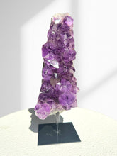 Load image into Gallery viewer, Amethyst Cluster on Brass Stand 01