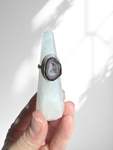 Load image into Gallery viewer, Baby Geode Agate + Amethyst Ring | Sterling Silver