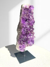 Load image into Gallery viewer, Amethyst Cluster on Brass Stand 01
