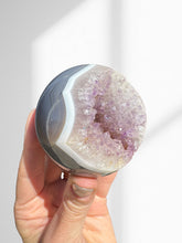 Load image into Gallery viewer, Amethyst + Agate Druzy Sphere 05