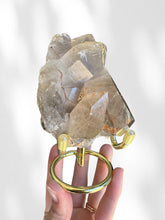 Load image into Gallery viewer, Golden Rutilated Quartz Cluster on stand 04
