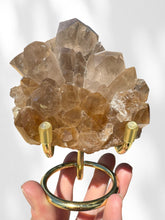 Load image into Gallery viewer, Golden Rutilated Quartz Cluster on stand 02