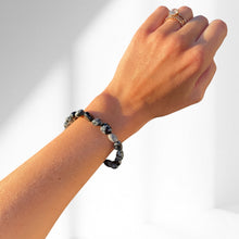 Load image into Gallery viewer, Snowflake Obsidian Bracelet