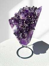 Load image into Gallery viewer, Amethyst Cluster on Brass Stand 02
