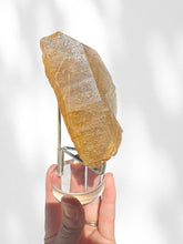 Load image into Gallery viewer, Golden Rutilated Quartz Cluster on stand 05
