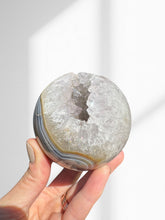 Load image into Gallery viewer, Amethyst + Agate Druzy Sphere 06