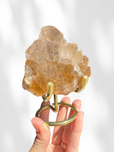 Load image into Gallery viewer, Golden Rutilated Quartz Cluster on stand 02