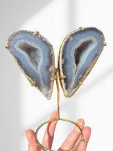 Load image into Gallery viewer, Agate Geode Wings on Stand 02