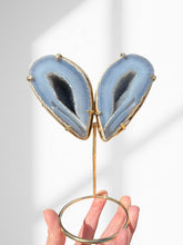 Load image into Gallery viewer, Agate Geode Wings on Stand 05