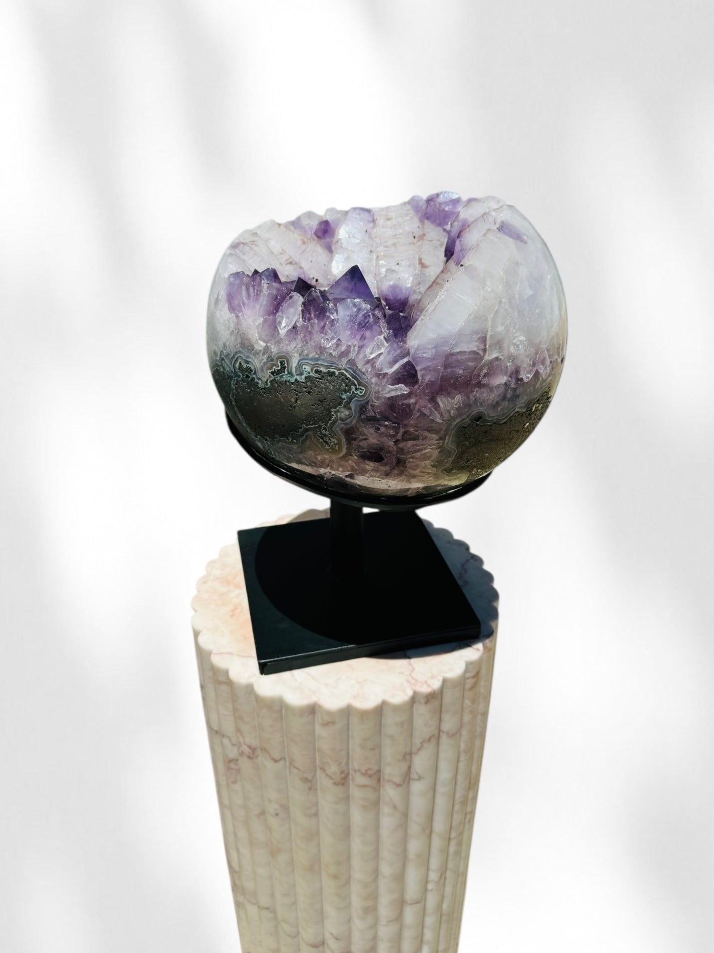 Large Amethyst Sphere on Stand 01 – Geode + Gem