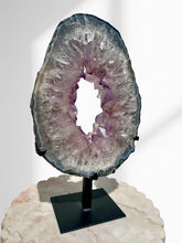 Load image into Gallery viewer, Large Amethyst Slice on Stand 09