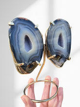 Load image into Gallery viewer, Agate Geode Wings on Stand 03