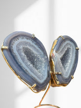 Load image into Gallery viewer, Agate Geode Wings on Stand 04