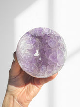 Load image into Gallery viewer, Amethyst + Agate Druzy Sphere 09