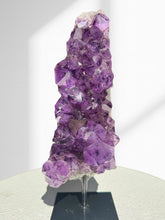 Load image into Gallery viewer, Amethyst Cluster on Brass Stand 01