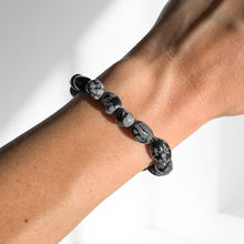 Load image into Gallery viewer, Snowflake Obsidian Bracelet
