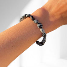 Load image into Gallery viewer, Snowflake Obsidian Bracelet