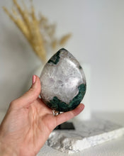 Load image into Gallery viewer, Clear Quartz + Agate Teardrop 06