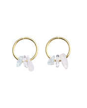 Load image into Gallery viewer, Peony Sleepers | Clear Quartz, Aquamarine, Rose Quartz
