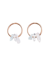 Load image into Gallery viewer, Peony Sleepers | Clear Quartz, Aquamarine, Rose Quartz