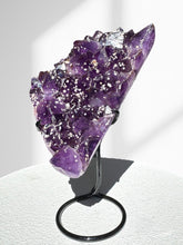Load image into Gallery viewer, Amethyst Cluster on Brass Stand 02
