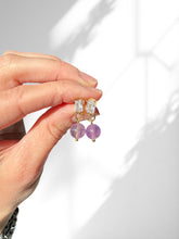 Load image into Gallery viewer, Amethyst Earrings with Cubic Zirconia
