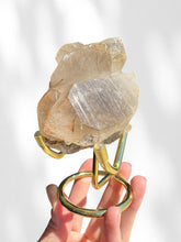 Load image into Gallery viewer, Golden Rutilated Quartz Cluster on stand 04
