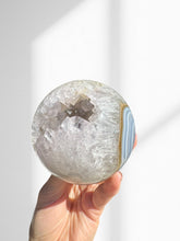Load image into Gallery viewer, Amethyst + Agate Druzy Sphere 06
