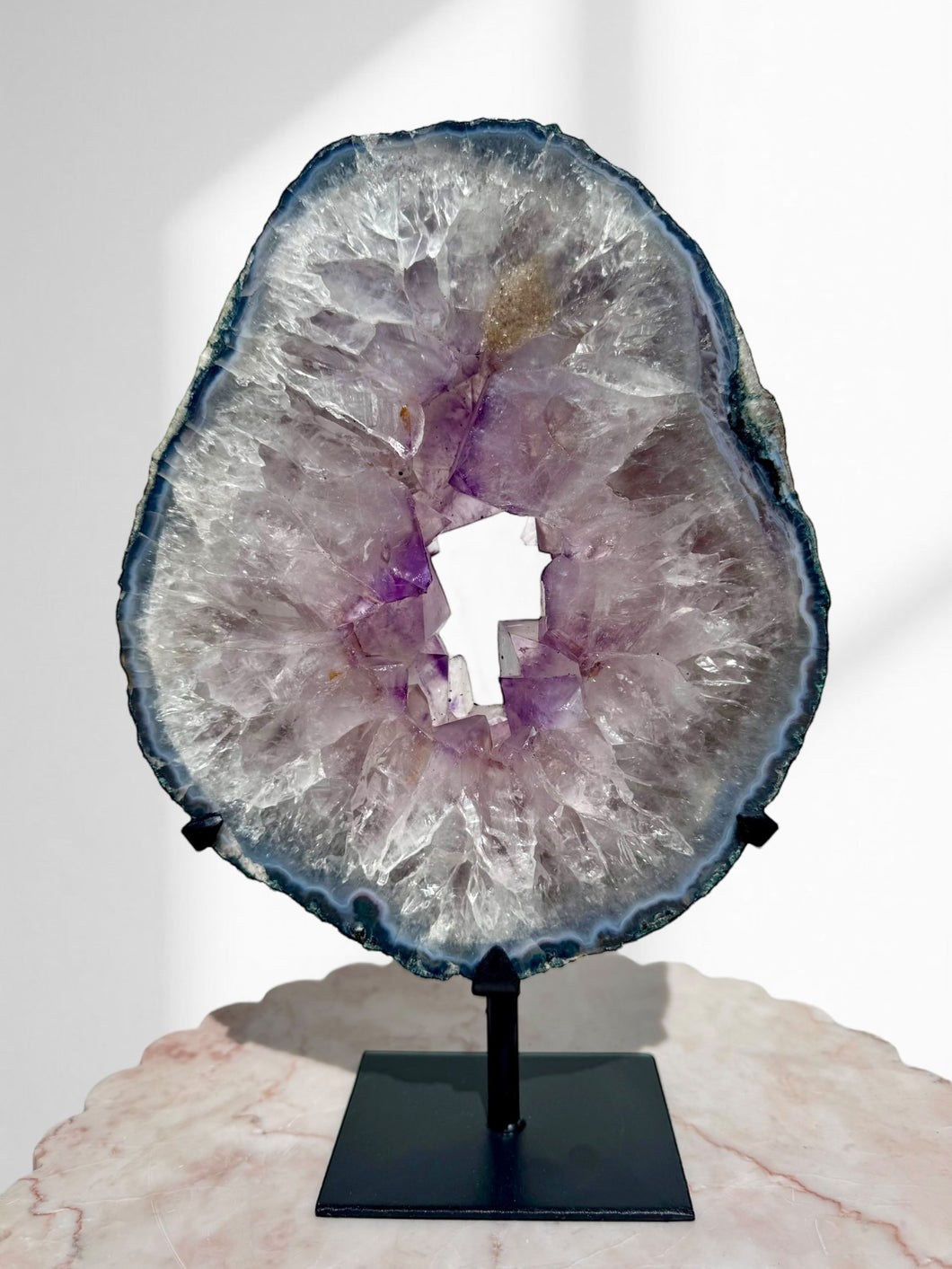 Large Amethyst Slice on Stand 12