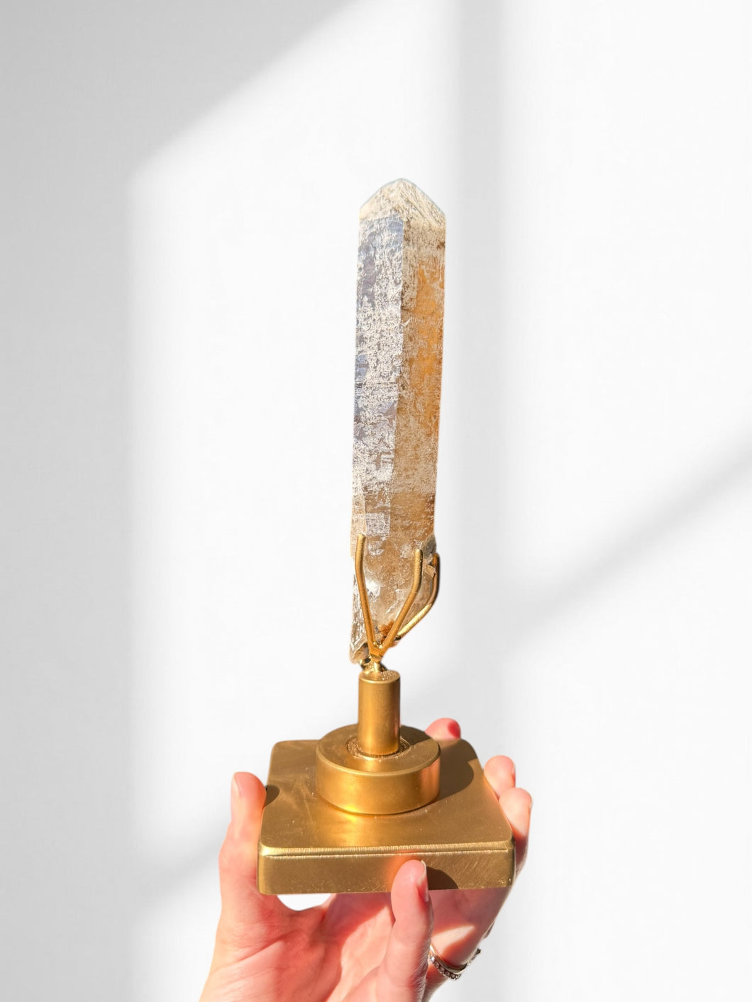 Raw Citrine on Spinning Stand 01