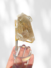 Load image into Gallery viewer, Golden Rutilated Quartz Cluster on stand 03
