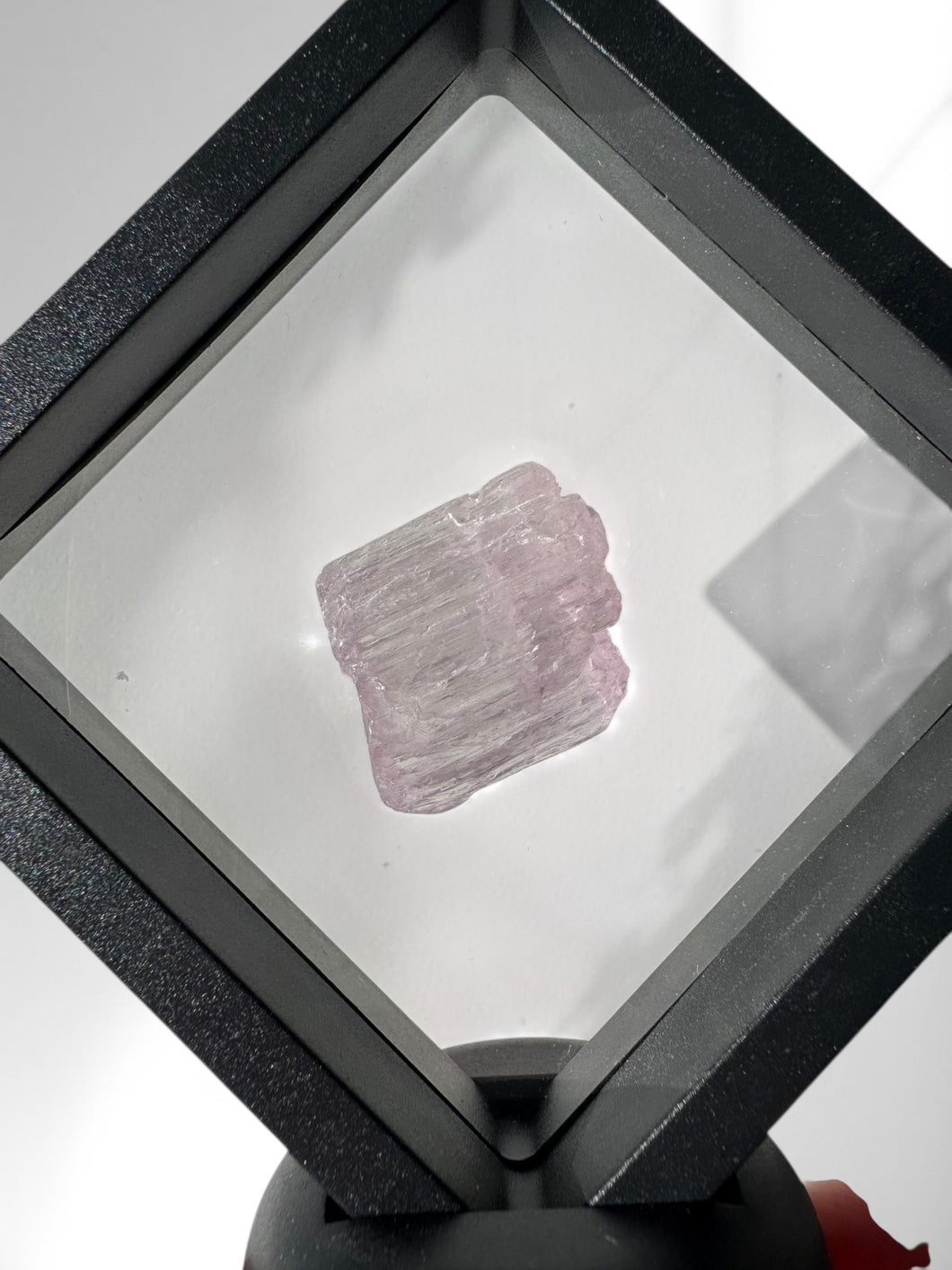 Kunzite in press seal stand