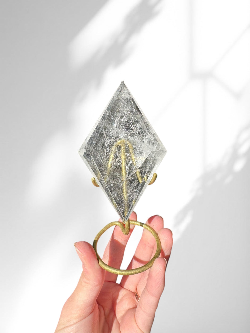 Clear Quartz Diamond on Stand 01