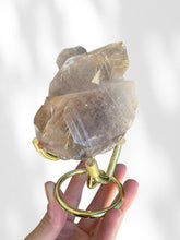 Load image into Gallery viewer, Golden Rutilated Quartz Cluster on stand 04
