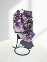 Load image into Gallery viewer, Amethyst Cluster on Brass Stand 02
