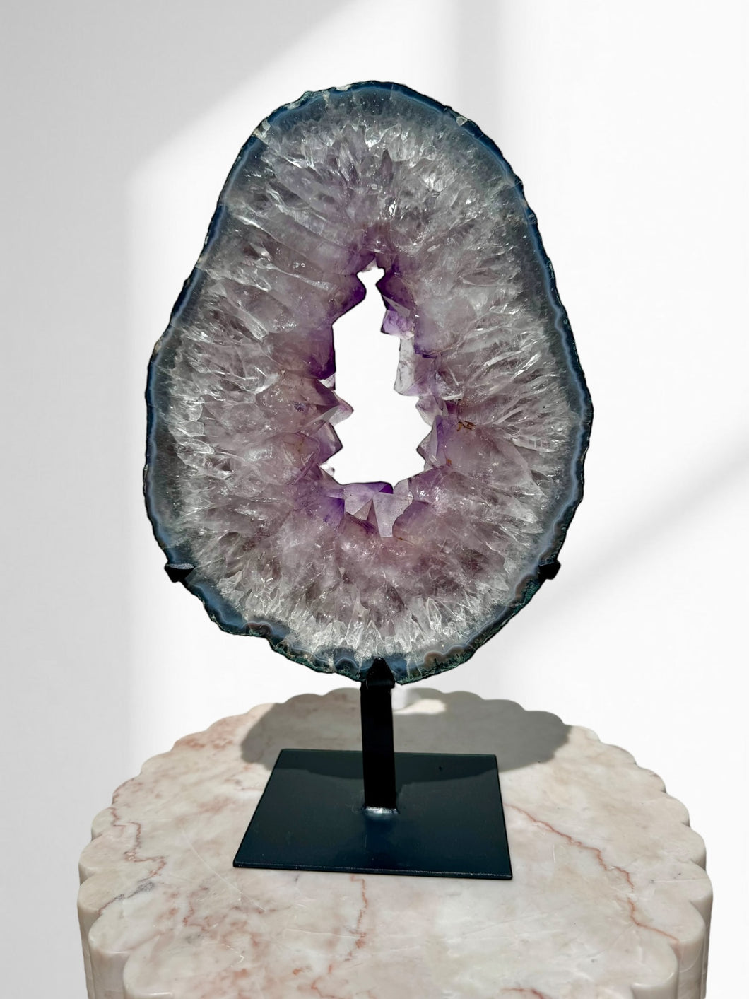 Large Amethyst Slice on Stand 13