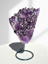 Load image into Gallery viewer, Amethyst Cluster on Brass Stand 02
