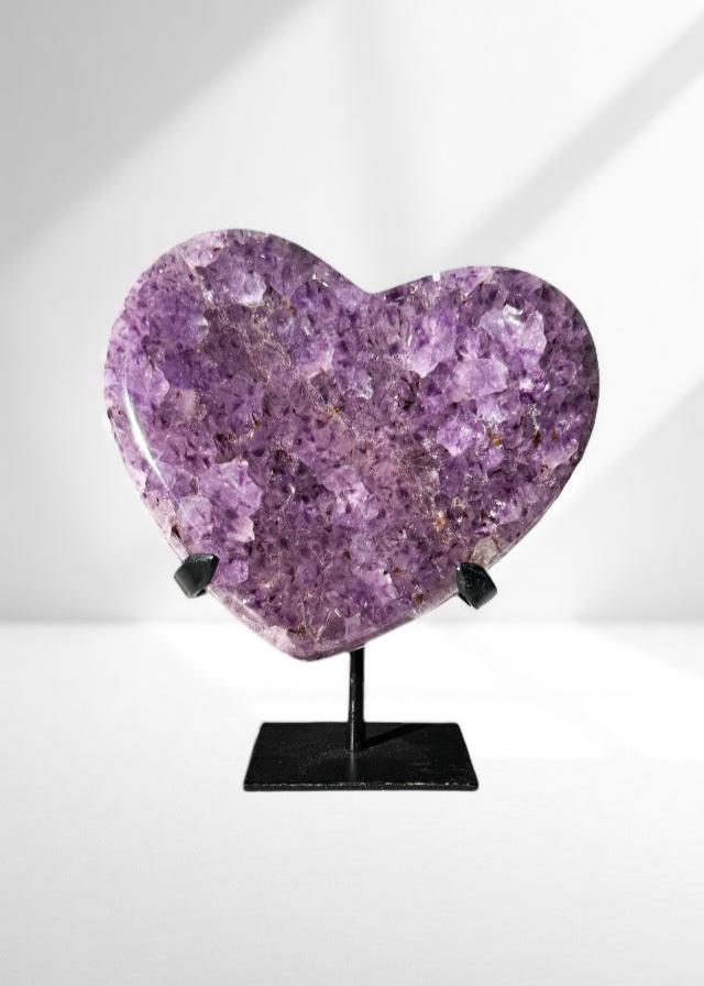 Amethyst Druzy Heart 05