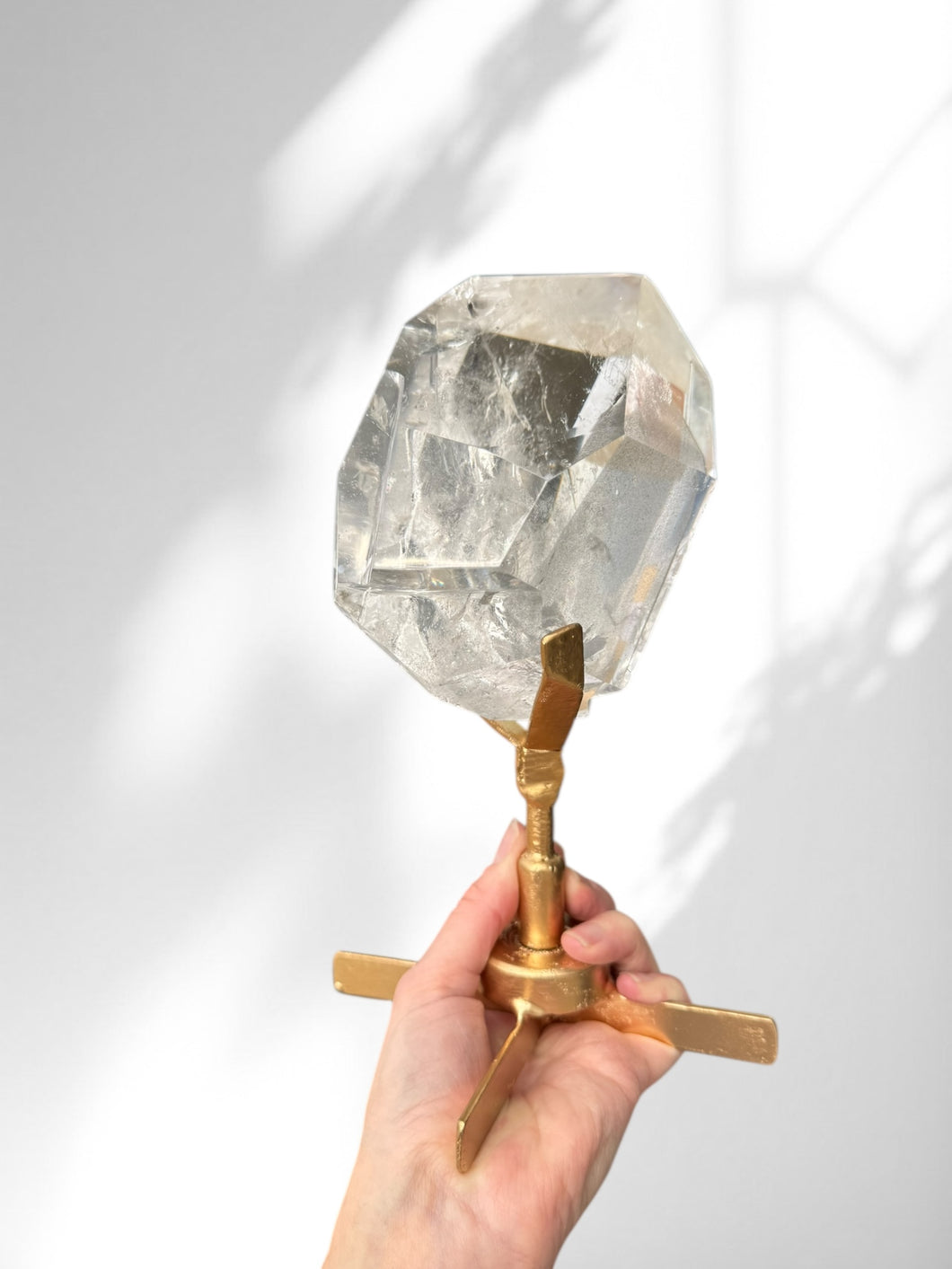 Clear Quartz Sculpture on Stand