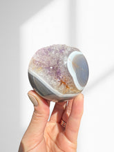 Load image into Gallery viewer, Amethyst + Agate Druzy Sphere 05
