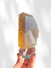 Load image into Gallery viewer, Golden Rutilated Quartz Cluster on stand 05
