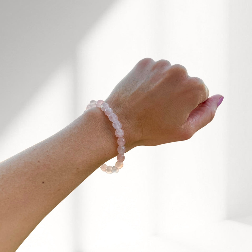 Rose Quartz Bracelet | medium crystals